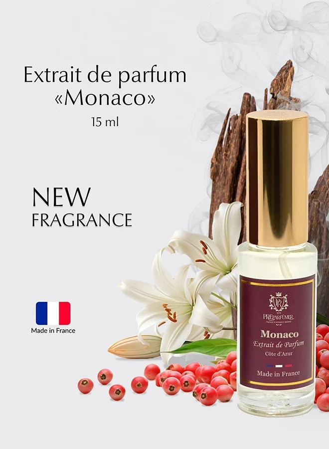 PREPARFUMER From France Extrait de Parfum Monaco for Women- Woody and Spicy Fragrance - Long Lasting Luxury Perfume, 15 ml