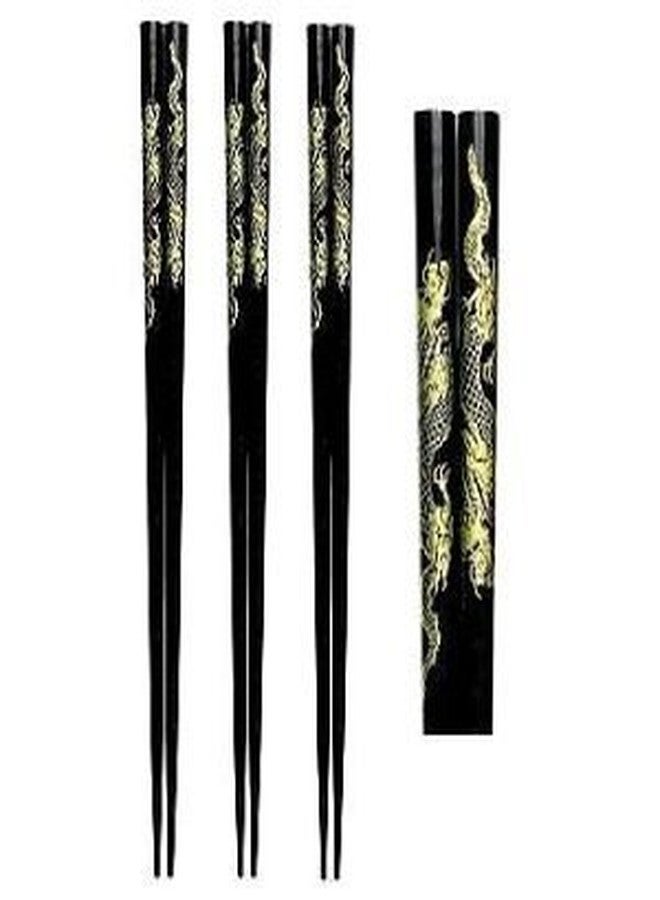 Big Box 2 Pairs Black Chopstick Practical Japanese Chopsticks Non-Slip Chopsticks Set Chinese Gift - Image 2