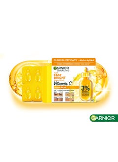 Garnier Skin Active Fast Bright Hyperpigmentation and Dark Circles Ampoule Serum- Vitamin C and Niacinamide (Multi Pack 12 x 1.5ml)  - Image 1