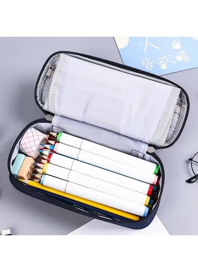 DD RETAILS DD RETAILS Creative Large-Capacity Pencil Pouch, Pencil Case with Multiple Compartments and Carry Handle, Ok Pen & Pencil Pouch for School Supplies for Boys & Girls (Pack of 1) (Pink)  - Image 3