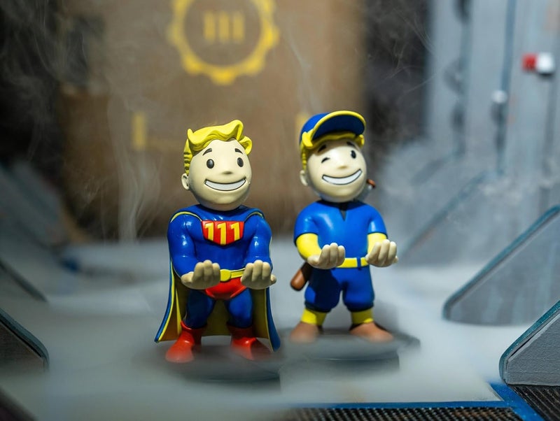 Cable Guys Kabelguys Minis Fallout Toughness Vault Boy Phone Stand & Headphone Holder - Novelty Phone Stand for Desk and Bedside, In ear Headphone Holder for Smartphone and Small Devices, Desk Decor Accessories - Image 4