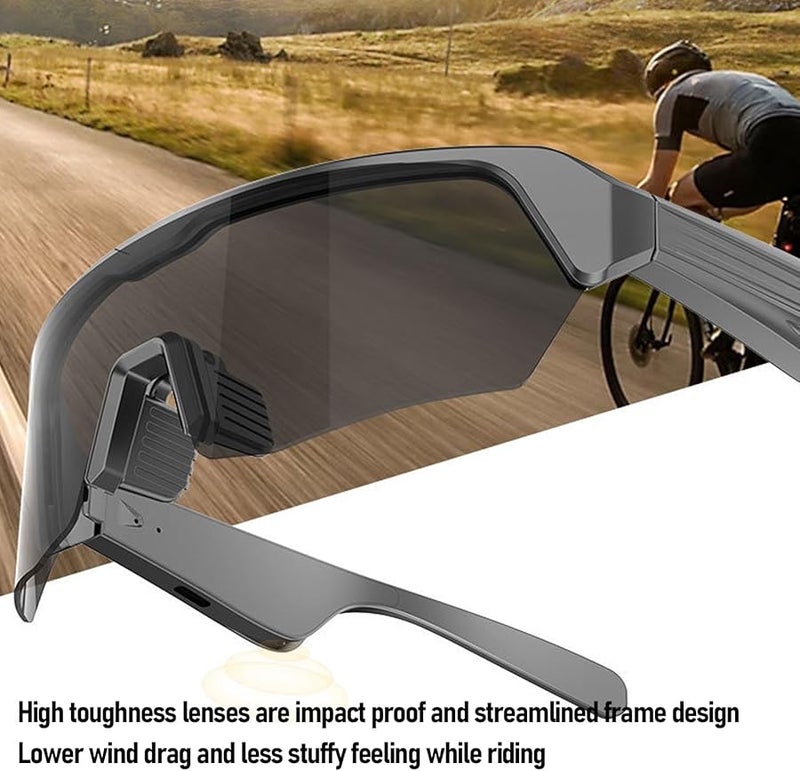 Vbestlife Smart Glasses Bluetooth 5 3 Sunglasses With Open Ear Speaker For Outdoor Sports Riding Black - Image 5