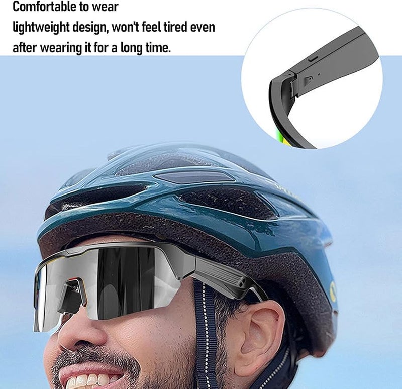 Vbestlife Smart Glasses Bluetooth 5 3 Sunglasses With Open Ear Speaker For Outdoor Sports Riding Black - Image 4