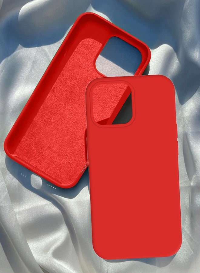 CATANES iPhone 15 Case Silicone Case Cover Durable and Anti Scratch Back Cover Red - Image 1