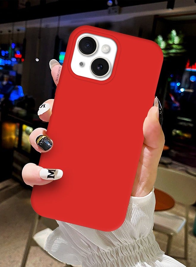 CATANES iPhone 15 Case Silicone Case Cover Durable and Anti Scratch Back Cover Red - Image 3