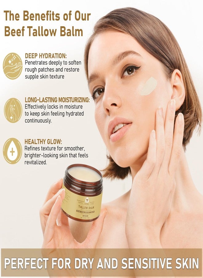 LEPONIX Beef Tallow for Face (5.29 Oz | 100% Grass-Fed Beef Tallow Balm for Dry & Sensitive Skin - Organic Beef Tallow for Skin - Tallow Face Moisturizer - Deep Hydration & Soothing Relief (Unscented - Image 3