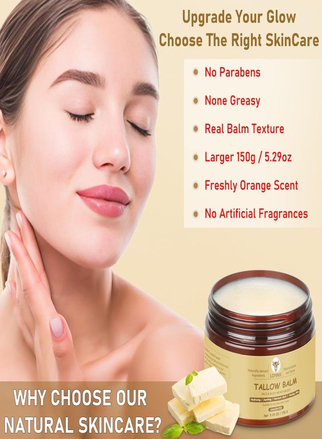 LEPONIX Beef Tallow for Face (5.29 Oz | 100% Grass-Fed Beef Tallow Balm for Dry & Sensitive Skin - Organic Beef Tallow for Skin - Tallow Face Moisturizer - Deep Hydration & Soothing Relief (Unscented - Image 4