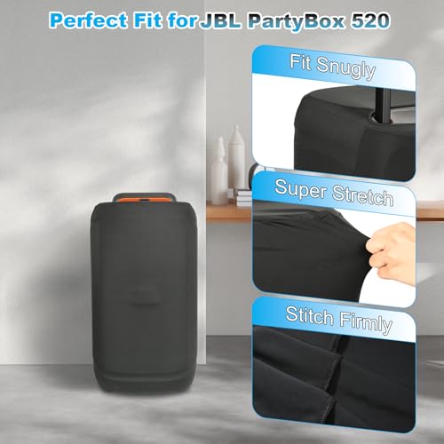 TXEsign Dust Cover Protective Case for JBL PartyBox 520 Portable Party Speaker, Stretch Dust Case Speaker Cover Soft Protective Sleeve with Elastic Band for JBL PartyBox 520 Speaker - Image 4