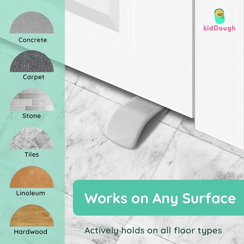 KidDough Door Stopper Wedge for Baby Safety, Non Slip Rubber Door Stoppers with Powerful Gripping, Work on Any Surface, 2 Pieces - Image 4