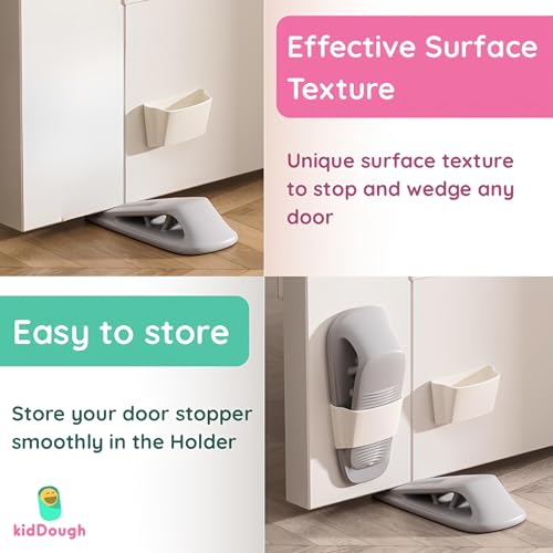 KidDough Door Stopper Wedge for Baby Safety, Non Slip Rubber Door Stoppers with Powerful Gripping, Work on Any Surface, 2 Pieces - Image 5