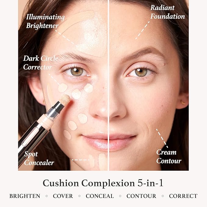 Julep Julep Cushion Complexion 5in1 Concealer 300 Honey Corrector Foundation with Turmeric Extract Camellia Oil Hyaluronic Acid Buildable Coverage for Flawless Skin - Image 4