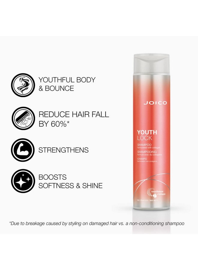 JOICO YouthLock Shampoo & Conditioner Set Formulated with Collagen | Youthful Body & Bounce | Reduce Breakage & Frizz | Free of SLS/SLES Sulfates | 10.1 Fl Oz (Pack of 2) - Image 3