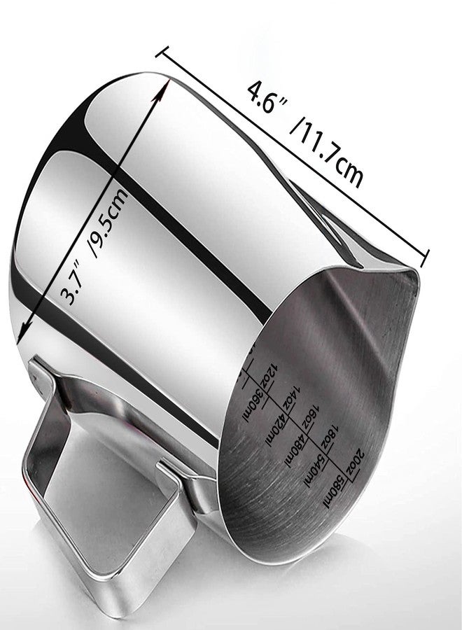 DEEMTON Milk Frothing Pitcher, Stainless Steel Latte Art Creamer Cup The Best Milk Frother Steamer Cup Stainless Steel Coffee Milk Frothing Cup,Coffee Steaming Pitcher 20oz/500ml (20 oz) - Image 4