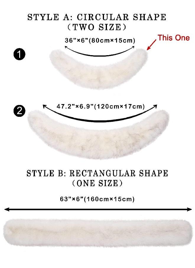 LA CARRIE LA CARRIE Women's Faux Fur Collar Scarf Wrap Shawl Cold Winter Warmer(White)  - Image 3