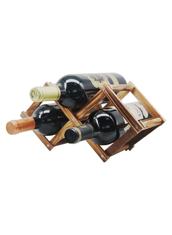 HOME TASTE Hometaste Foldable Wooden Wine Rack - Free Standing, Countertop Wine Holder Versatile Folding Wood Wine Storage Showcase Shelves For Home, Kitchen, Bar, Cabinet, Pantry (3-Bottle Holder) 