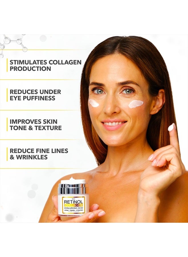 Arvesa Retinol Cream for Face - Facial Moisturizer with Collagen Cream and Hyaluronic Acid - Anti Aging Face Cream - Day and Night Face Lotion for Women and Men - Hydrating Wrinkle Cream for Face - Image 2