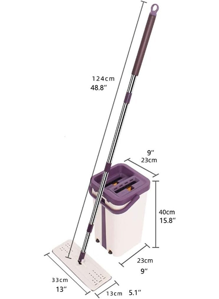 In-House Innovative Twin-Chamber Spin Mop & Bucket Set – Microfiber Flat Mop with Stainless Steel Handle for Wet & Dry Floor Cleaning - Image 2