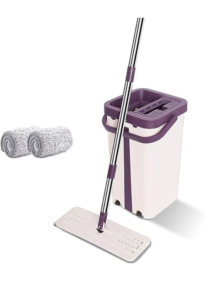 In-House Innovative Twin-Chamber Spin Mop & Bucket Set – Microfiber Flat Mop with Stainless Steel Handle for Wet & Dry Floor Cleaning - Image 1
