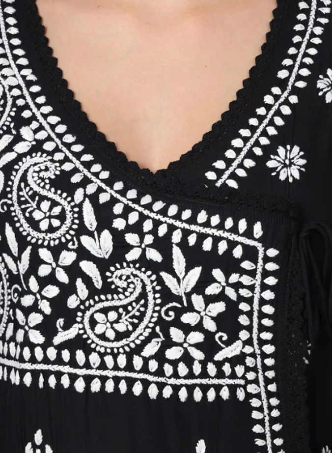 Alaya Women Hand Embroidered Chikankari Cotton Kurta-AL3890