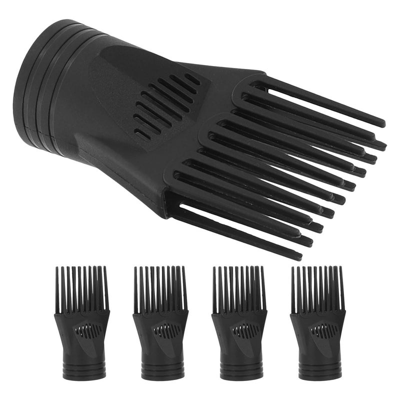 COHEALI 5 Pcs Comb Hair Dryer Nozzle Attachments Plastic Blow Dryer Styling Tools For Curly Straight Hair Detangling Hairdressing Accessories Black - Image 2