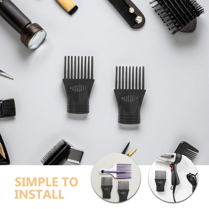 COHEALI 5 Pcs Comb Hair Dryer Nozzle Attachments Plastic Blow Dryer Styling Tools For Curly Straight Hair Detangling Hairdressing Accessories Black - Image 4