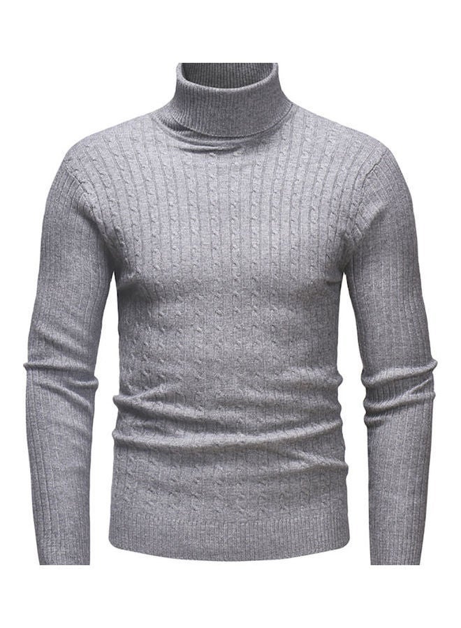 Loquat Men Autumn Winter Casual Long Sleeved Turtleneck Sweater Top Black  - Image 4