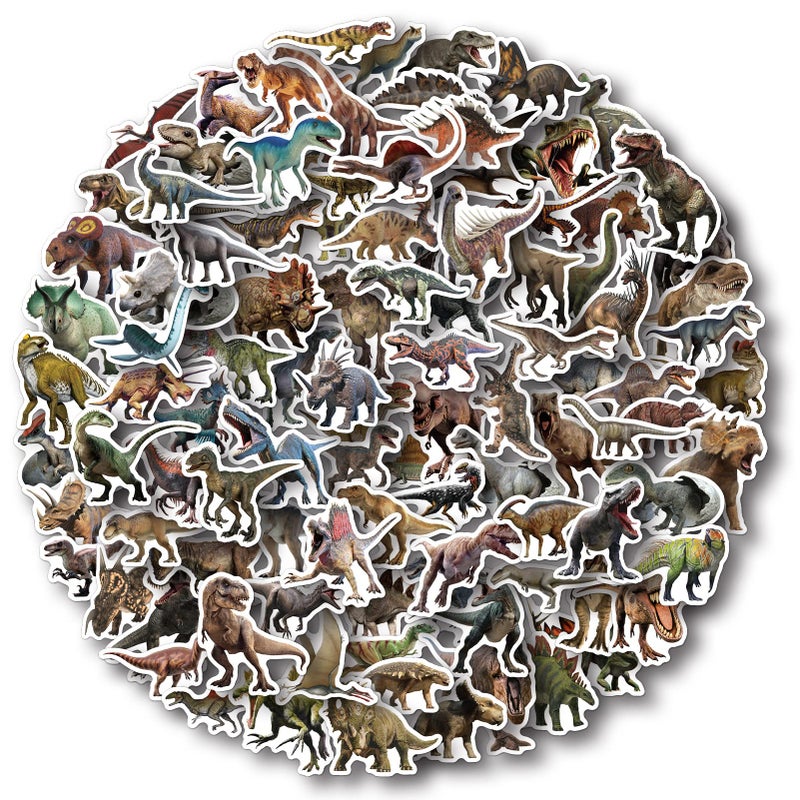 Aowplc Dinosaur Stickers 100 Pcs Realistic Dinosaur Vinyl Stickers for Kids Dinosaur Party Favors Supplies