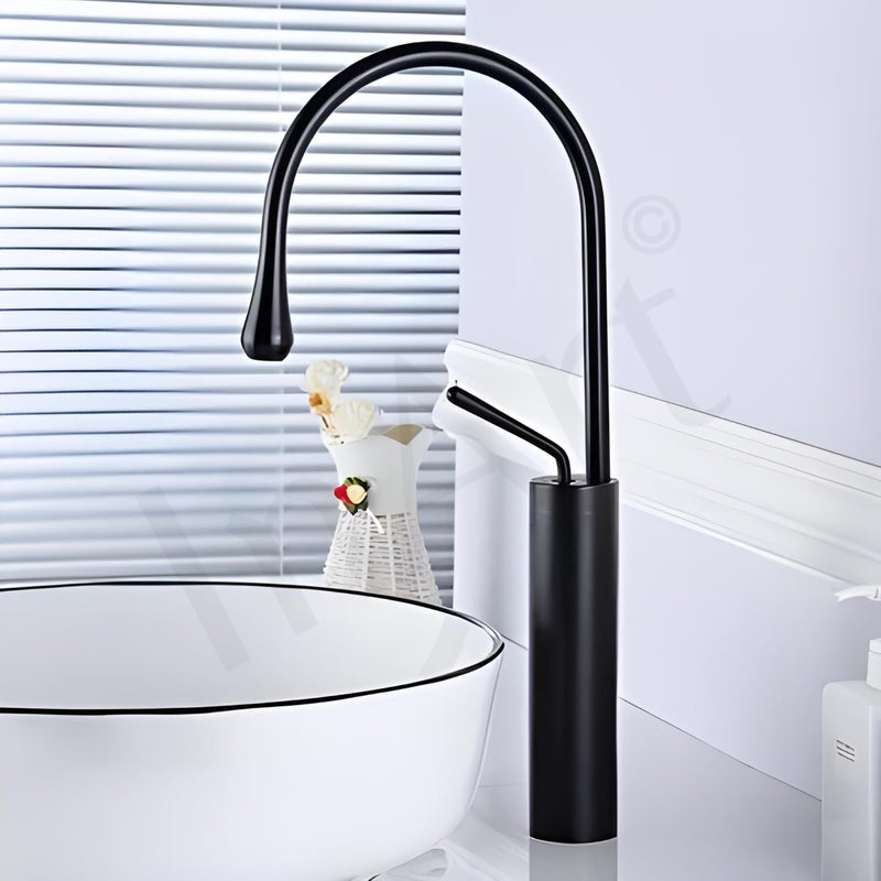 InArt Brass,Kitchen/Single Lever Basin Mixer Taps for Bathroom Matt (Black Color)
