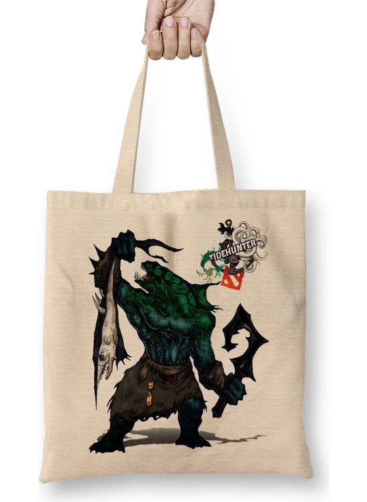 Baskı Dükkanı Print Shop Tide Hunter Dota 2 Tote Bag Long Handle 