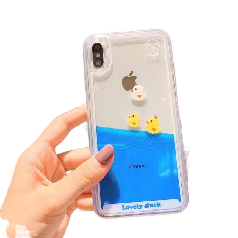 غطاء واقي | تصميم كرتوني | Three Ducks TPU | تأثير الرمال المتحركة الديناميكي | لـ iPhone 12 / 12 Pro - Image 1