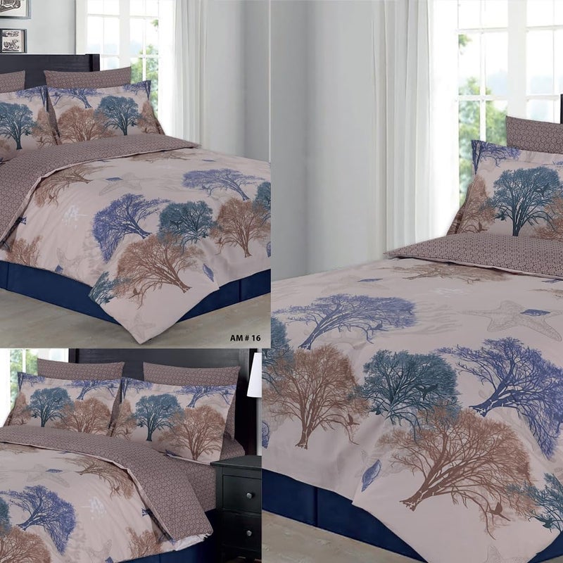 Amali  6 Pieces Bedsheet Set King Size (200 x 200+35cm) Polycotton Including 1 Duvet Cover 1 Fitted Sheet 2 Oxford & 2 Standard Pillowcases Durable & LongLasting Quality - Image 3