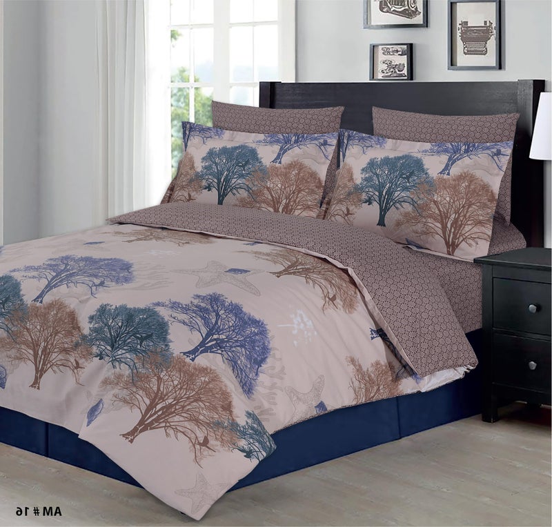 Amali  6 Pieces Bedsheet Set King Size (200 x 200+35cm) Polycotton Including 1 Duvet Cover 1 Fitted Sheet 2 Oxford & 2 Standard Pillowcases Durable & LongLasting Quality - Image 2