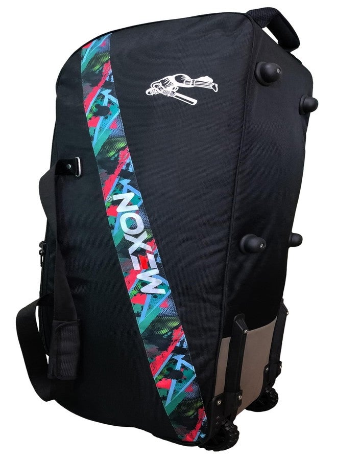 MEXON Professional Cricket Kit Bag with Tractor Wheels | Fully Padded (Black/Multicolor) - Image 3