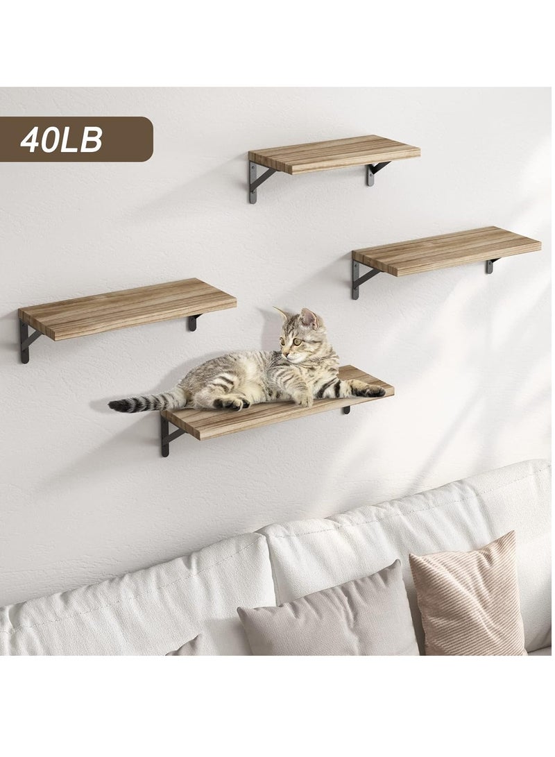 MIXDE Floating Shelves Wall Mounted Set of 4, Rustic Wood Wall Storage Shelves for Bedroom, Living Room, Bathroom, Kitchen, Office and More - Image 2
