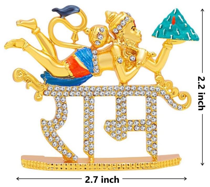 GCT Flying Lord Hanuman Idol Shri Ram Bajrang Bali Idol (B-134) Color Metal Statue for Home Décor Car Dashboard Mandir Pooja Murti Temple Puja Office Table Showpiece - Image 2