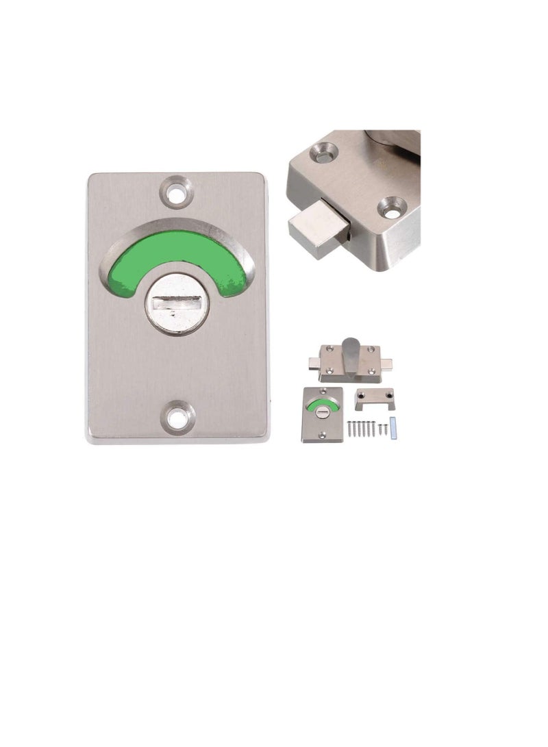 Public Toilet Indicator Bolt Lock Vacant Engaged Bathroom Toilet Privacy Door Lock Latch for Restroom Partition Supplies - Image 2