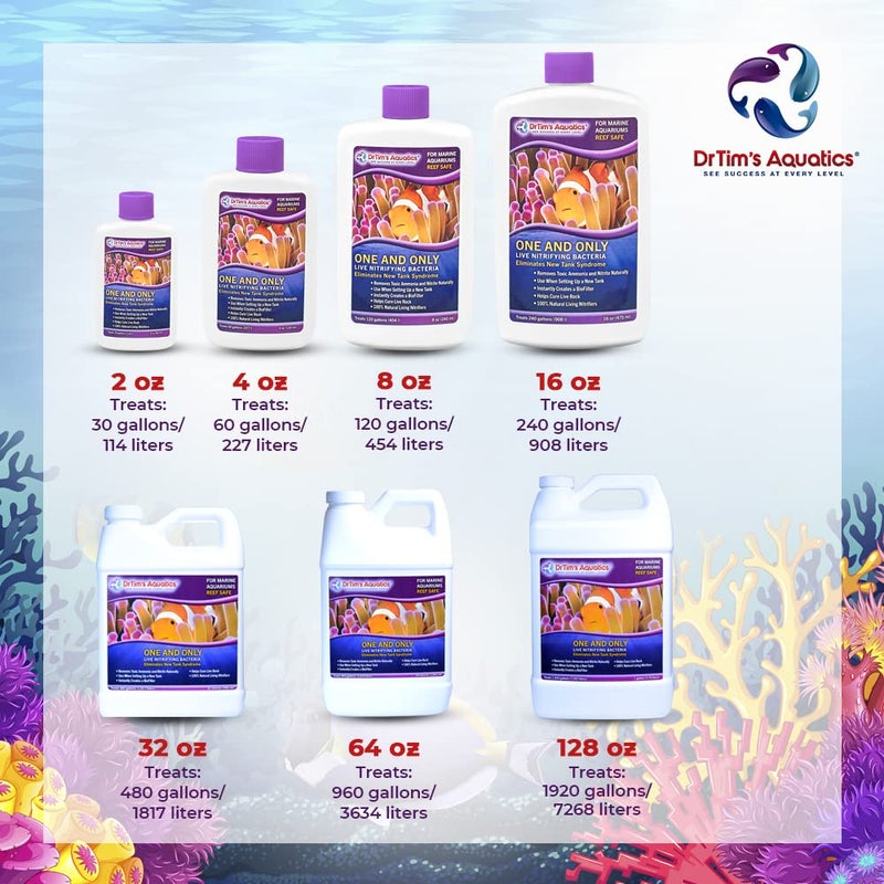 DrTim's Aquatics Reef One & Only Nitrifying Bacteria – For Reef, Nano and Seahorse Aquaria, New Fish Tanks, Aquariums, Disease Treatment – H20 Pure Fish Tank Cleaner – Removes Toxins – 16 Oz. (403) - Image 5