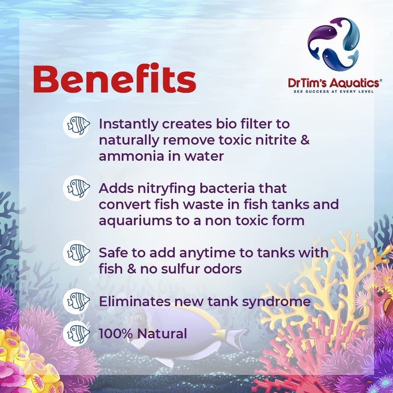 DrTim's Aquatics Reef One & Only Nitrifying Bacteria – For Reef, Nano and Seahorse Aquaria, New Fish Tanks, Aquariums, Disease Treatment – H20 Pure Fish Tank Cleaner – Removes Toxins – 16 Oz. (403) - Image 3