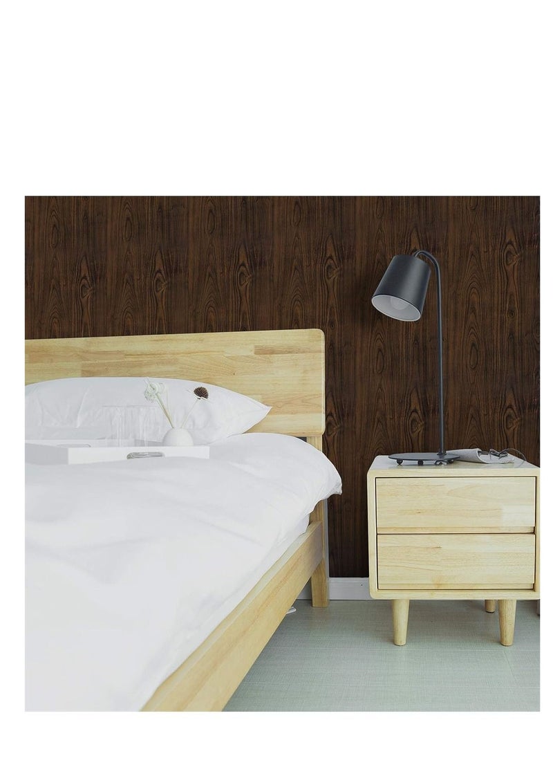 Generic - Wood Grain Wallpaper Brown Wood Contact Paper Wood Peel and Stick Wallpaper Vinyl Self Adhesive Thick Wallpaper 45*100CM - Image 1