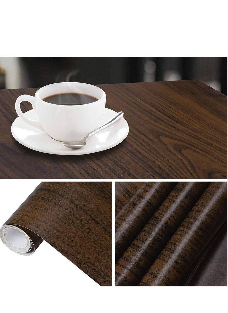 Generic - Wood Grain Wallpaper Brown Wood Contact Paper Wood Peel and Stick Wallpaper Vinyl Self Adhesive Thick Wallpaper 45*100CM - Image 1