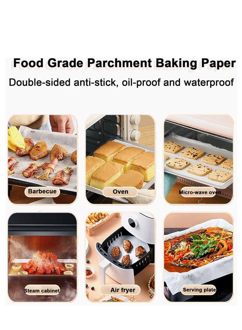 TRASSLE 200 Pcs Unbleached Brown Parchment Paper Baking Sheets, Non-Stick Precut Parchment Papers, Perfect for Baking Cookies, Bread, Meat, Pizza - Image 4