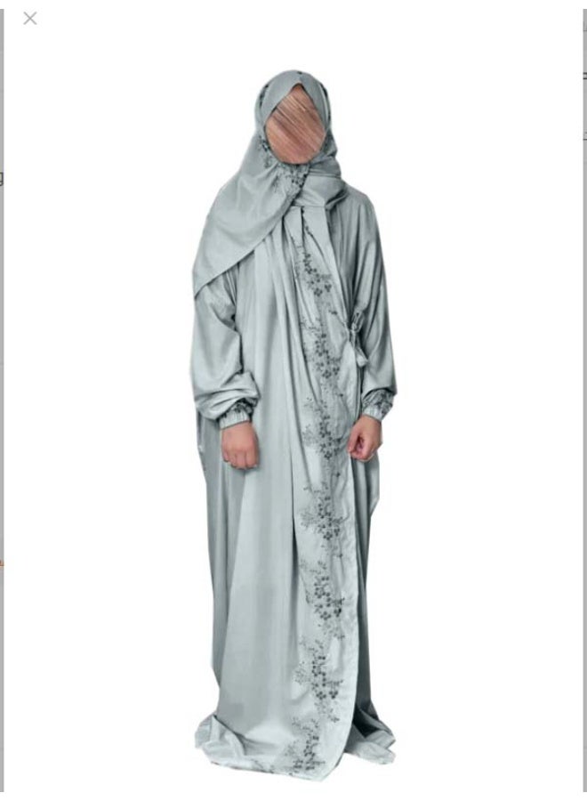 A Very Luxurious Embroidered Prayer Shawl With An Attached, Wide, And Comfortable Veil.