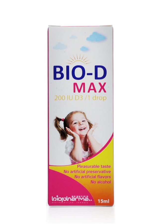 Biopharma SA - BIO-D MAX Drops, vitamin D3 400 IU/2 DROPS, 15ML - Image 1