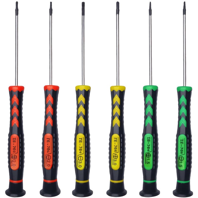 M-jump Screwdriver SET OF 6 - Magnetic Flathead and Phillips With NON-SKID Handle in Different SIZES / COLORS - Professional Repair Tool Kit For Electronics/ iPhone/ PC/ Jewelry/ Watch/ Eyeglass - Image 1