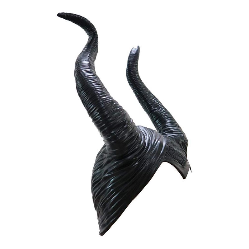 Uranshin Halloween Maleficent Horns Maleficent Costume, Black Long Women Horns Queen Horns Hat, Deluxe Magic Witch Headpiece Headdress for Women Adults - Image 3