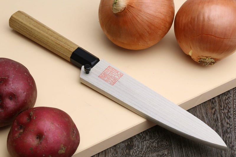 Yoshihiro 46 Layers VG10 Hammered Damascus Petty Japanese Utility Knife Ambrosia Handle (6''(150mm)) - Image 5