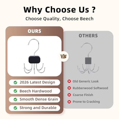 Draxzor 3 Pack Tank Top Hangers, 2026 Upgraded Bra Hanger for Closet Organizer & Storage, 360° Rotating & Foldable Design, Wooden Space-Saving Hanger for Tank Tops, Bras and More (Black) - Image 2