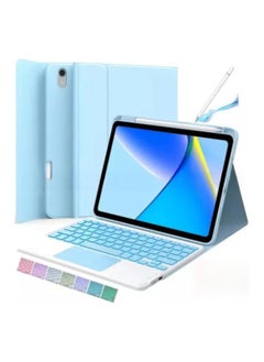 Backlit Keyboard Case for iPad 11th Generation (A16) 11-inch (2025), Leather Case with Pen and Pen Holder, Detachable Wireless Bluetooth Touchpad Touchpad Keyboard