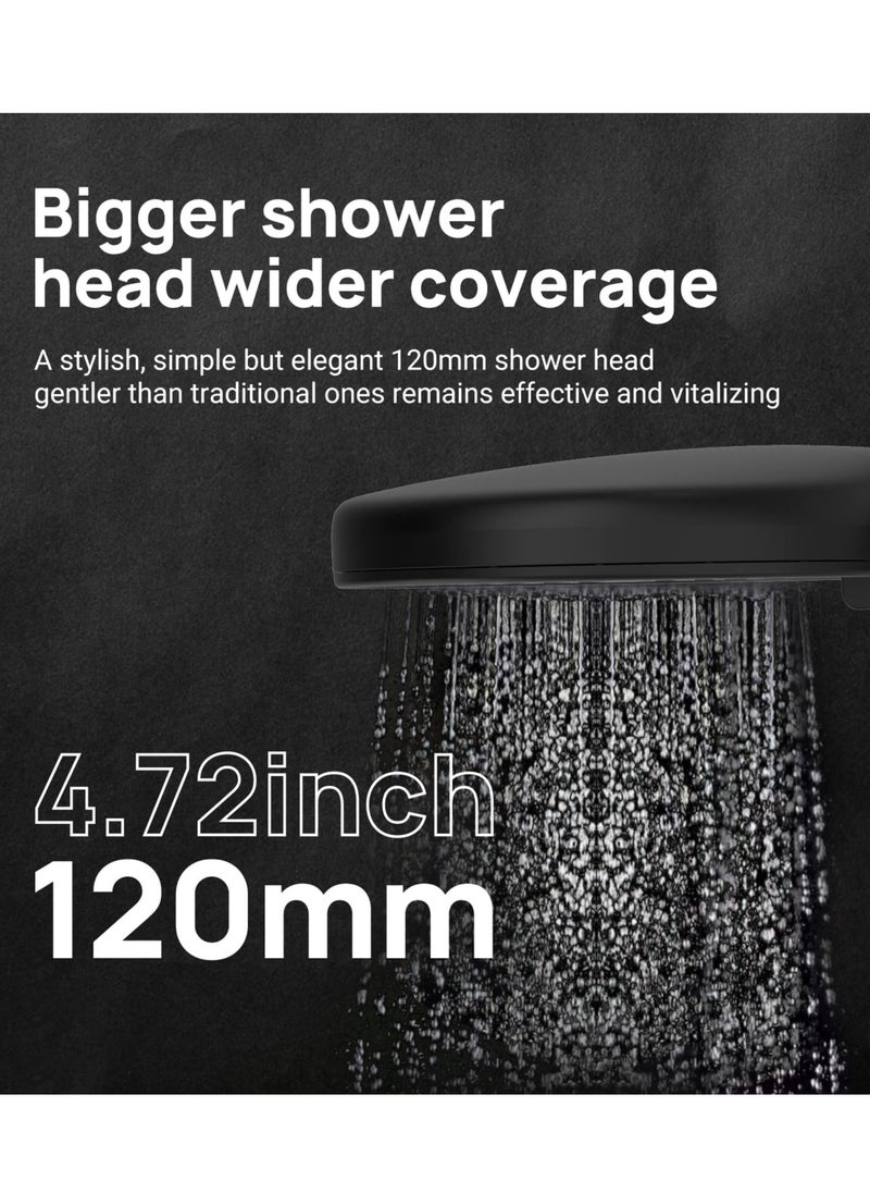 Jomoo - High Pressure 3 Setting Shower Head, Matte Black Handheld Showerheads (Shower Filter Available) - Image 1