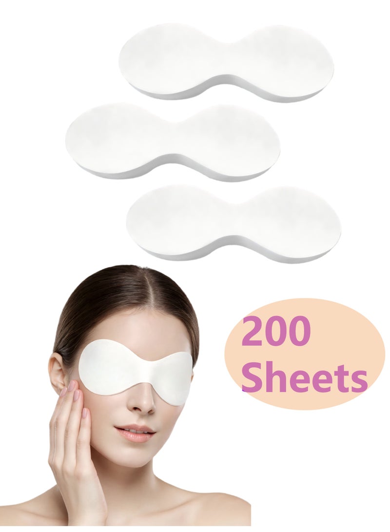 200 ورقة قناع عين للاستخدام مرة واحدة - قطن غير منسوج للعناية بالعين، أغطية للعينين، ورق للعناية بالبشرة، ورق تجميلي للوجه، ضمادات للعينين والأنف، أدوات تجميل منزلية وصالونات التجميل - Image 1